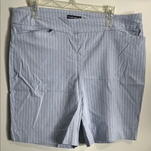 Hilary Radley Light Blue Pinstriped Women's Shorts